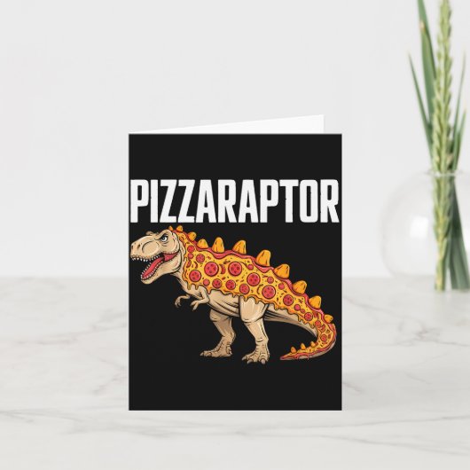 Carte Zza T-rex Dino Fast Food Funny Zza Dinosaur  (Devant)