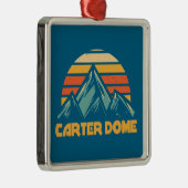 Carter Dome New Hampshire Retro Turquoise Metalen Ornament (Rechts)