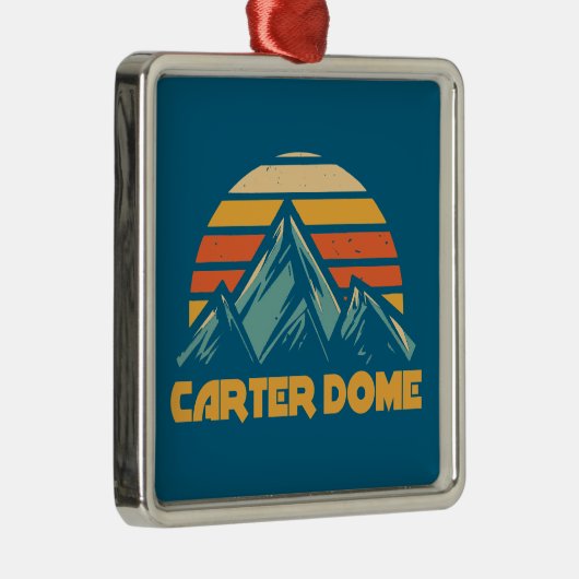Carter Dome New Hampshire Retro Turquoise Metalen Ornament (Rechts)