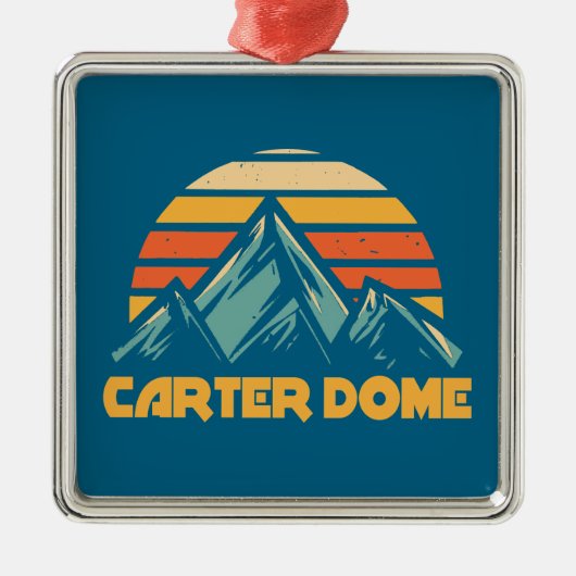 Carter Dome New Hampshire Retro Turquoise Metalen Ornament (Voorkant)