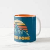 Carter Dome New Hampshire Retro Turquoise Tweekleurige Koffiemok (Voorkant rechts)