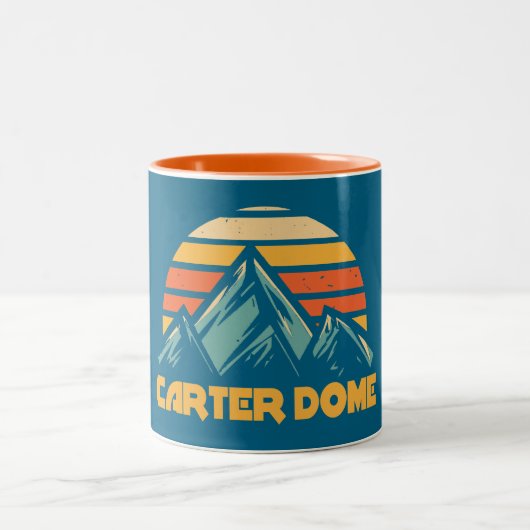 Carter Dome New Hampshire Retro Turquoise Tweekleurige Koffiemok (Center)