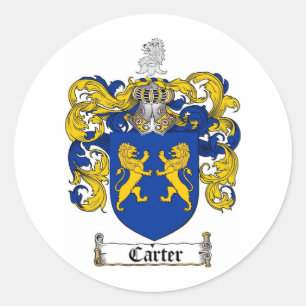 CARTER FAMILY CREST - CARTER WAPEN RONDE STICKER