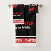 Carter nom signifiant monogramme sport noir rouge (En situation)