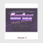 Carter Prénom lila retro Sticker (Feuille)