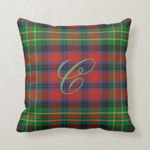 Carter Tartan Monogram Pillow Kussen