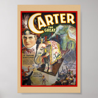 Carter The Great Gerestaureerde Vintage Magiër Pos Poster