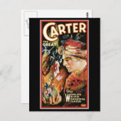 Carter The Great ~ Wizard Magic Act Briefkaart (Voorkant / Achterkant)