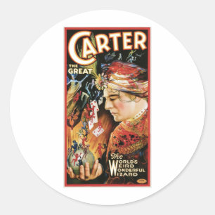 Carter The Great ~ Wizard Magic Act Ronde Sticker