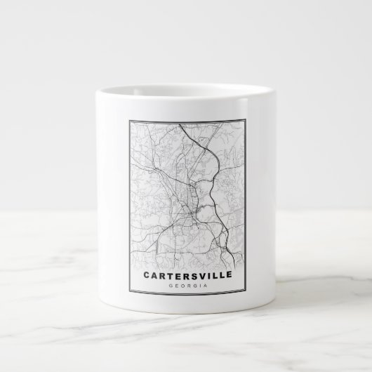 Cartersville Map Extra Grote Beker (Voorkant)