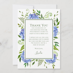 Cartes 75 ans Anniversaire Hydrangeas Bleus