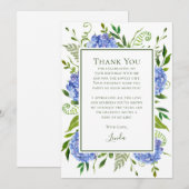 Cartes 75 ans Anniversaire Hydrangeas Bleus (Devant / Derrière)
