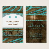 Cartes à bijoux Cute Zebra Western (Devant & derrière)