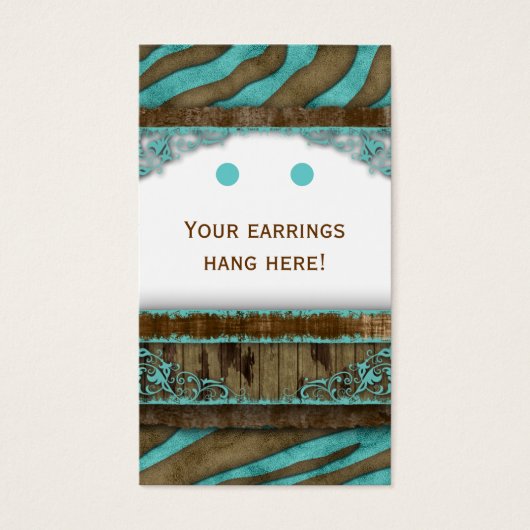 Cartes à bijoux Cute Zebra Western (Devant)