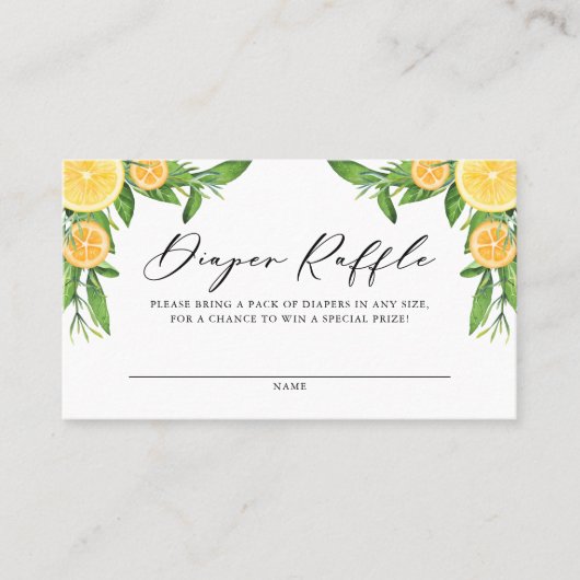 Cartes à carreaux Baby shower citron et orange (Devant)