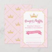 Cartes à carreaux | Princesse Baby shower fille (Devant / Derrière)