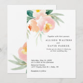 Cartes à Faire-part de mariage florales Peachy Wat (Devant / Derrière)