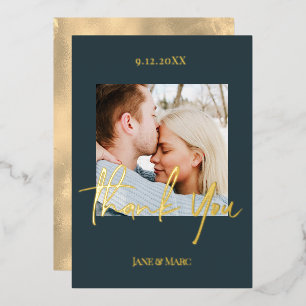 Cartes à huile Merci Mariage bleu foncé