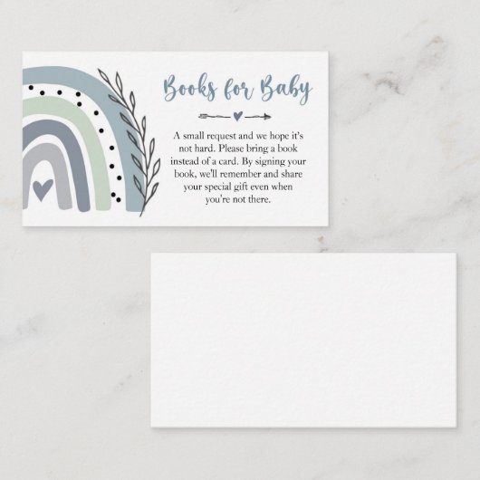 Cartes à insérer pour Livres Bleus Arc-en-ciel pou (Devant / Derrière)