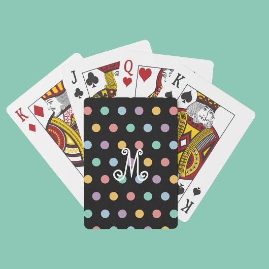 Cartes à jouer à monogramme moderne amusant