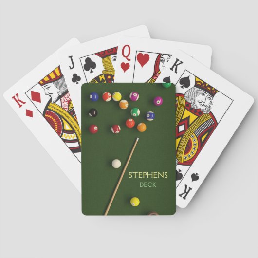 Cartes à jouer au jeu de billard (dos)