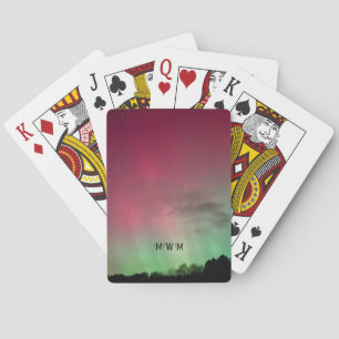 Cartes à jouer Aurora avec étoiles et initiales