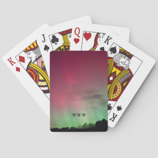 Cartes à jouer Aurora avec étoiles et initiales