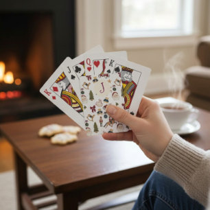 Cartes à jouer aux icônes de vacances nostalgiques