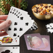 Cartes à jouer avec des Spatules rosées (In Situ)