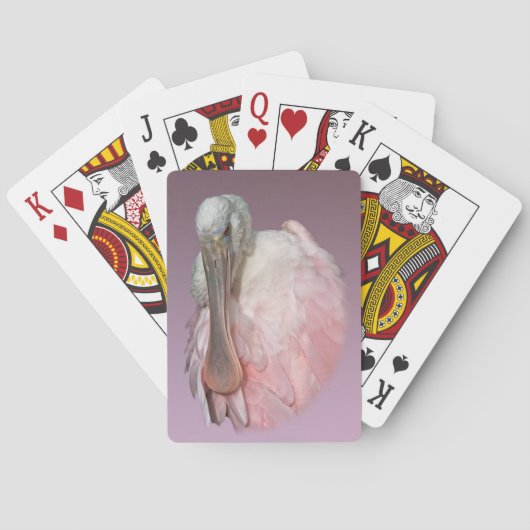 Cartes à jouer avec des Spatules rosées (dos)