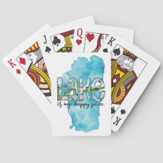 Cartes à jouer avec design de lac à l'aquarelle