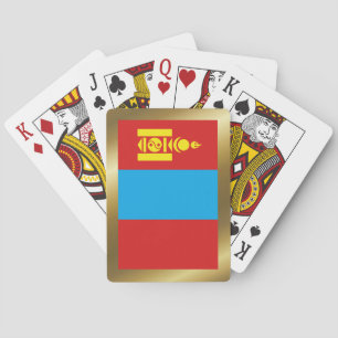 Cartes à jouer avec le drapeau de la Mongolie