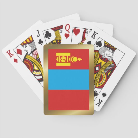 Cartes à jouer avec le drapeau de la Mongolie (dos)