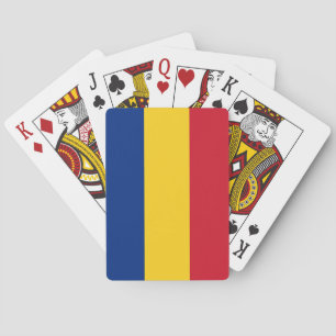 Cartes à jouer avec le drapeau de la Roumanie