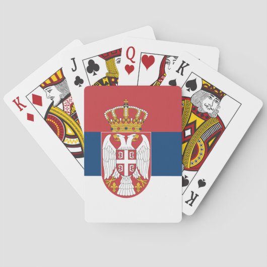 Cartes à jouer avec le drapeau de la Serbie (dos)