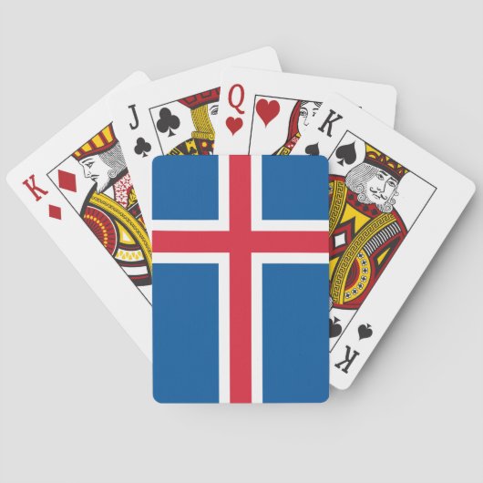 Cartes à jouer avec le drapeau de l'Islande (dos)