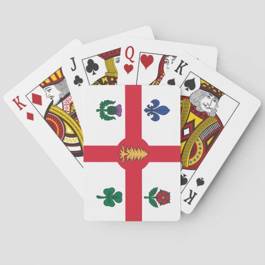 Cartes à jouer avec le drapeau de Montréal (dos)