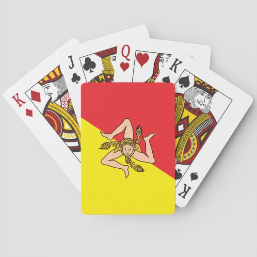 Cartes à jouer avec le drapeau de Sicile (dos)
