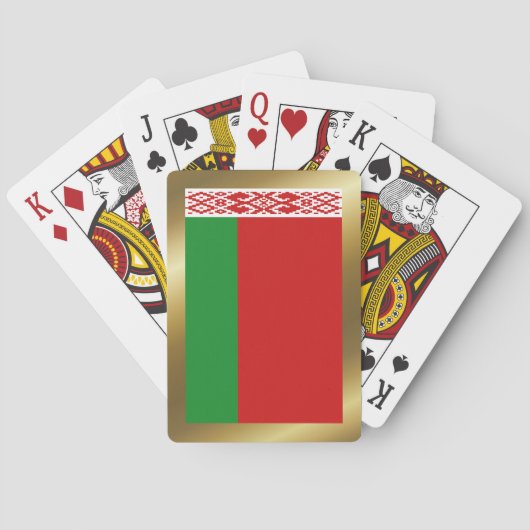 Cartes à jouer avec le drapeau du Bélarus (dos)