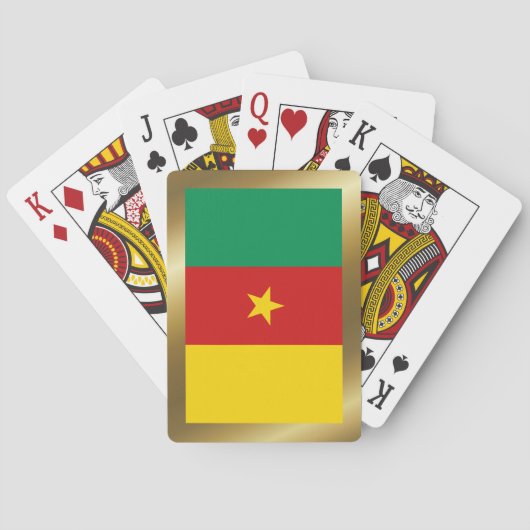 Cartes à jouer avec le drapeau du Cameroun (dos)