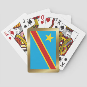 Cartes à jouer avec le drapeau du Congo-Kinshasa