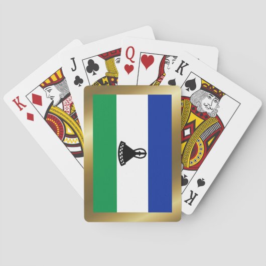 Cartes à jouer avec le drapeau du Lesotho (dos)