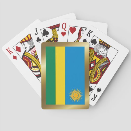 Cartes à jouer avec le drapeau du Rwanda (dos)