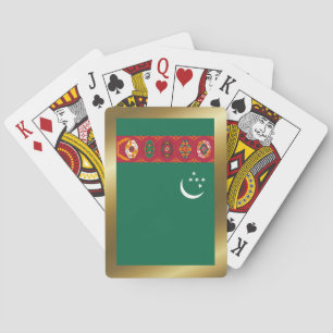 Cartes à jouer avec le drapeau du Turkménistan