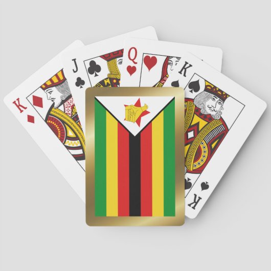 Cartes à jouer avec le drapeau du Zimbabwe (dos)