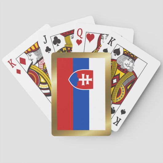 Cartes à jouer avec le drapeau slovaque (dos)