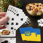 Cartes à jouer avec le trident du drapeau de l'Ukr (In Situ)