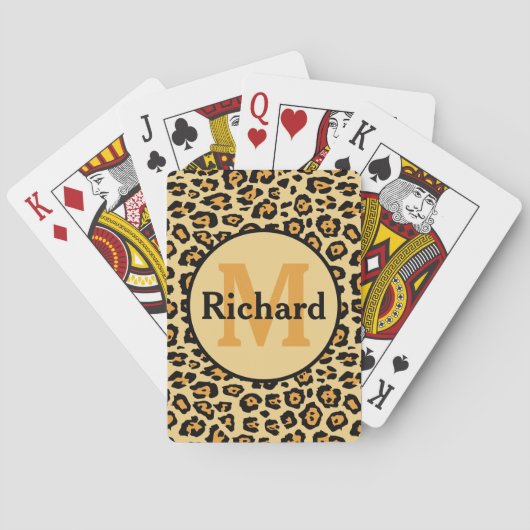 Cartes à jouer avec monogramme et nom en impressio (dos)