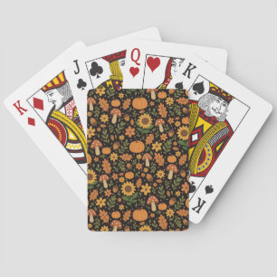 Cartes à jouer avec motif automnal rustique dessin