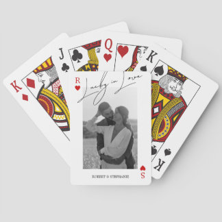 Cartes à jouer avec photo de couple élégant